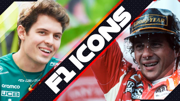 F1 偶像：阿斯顿·马丁 (Aston Martin) 车手费利佩·德鲁科维奇 (Felipe Drugovich) 与他的巴西同胞、三届世界冠军埃尔顿·塞纳 (Ayrton Senna)