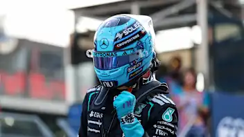 Russell charges to Baku pole as Antonelli exits Qualifying early
