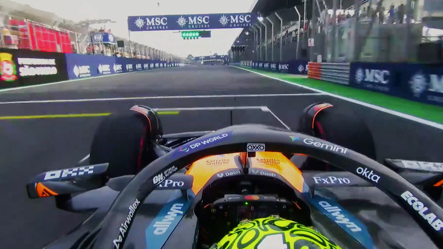 登上诺里斯在圣保罗的冲刺杆圈